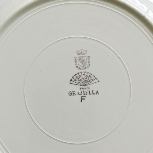 Assiettes plates opaque Digoin Sarreguemines Graziella