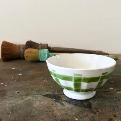 ancien bol décor vert