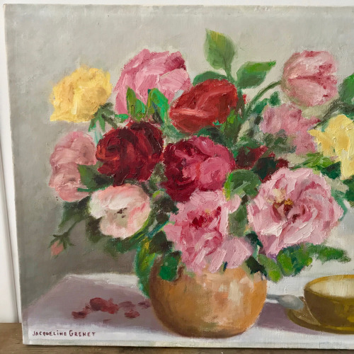 Huile sur toile Bouquet de roses