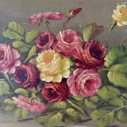 Huile sur panneau Bouquet de roses