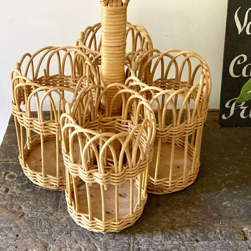 Panier à Bouteilles En Osier Naturel - Capacité 6 Bouteilles, 34x24x20 Cm, Hauteur 38 Cm