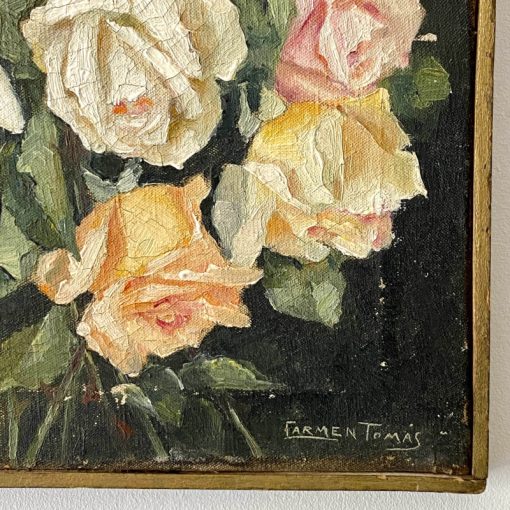 Huile sur toile bouquet de roses