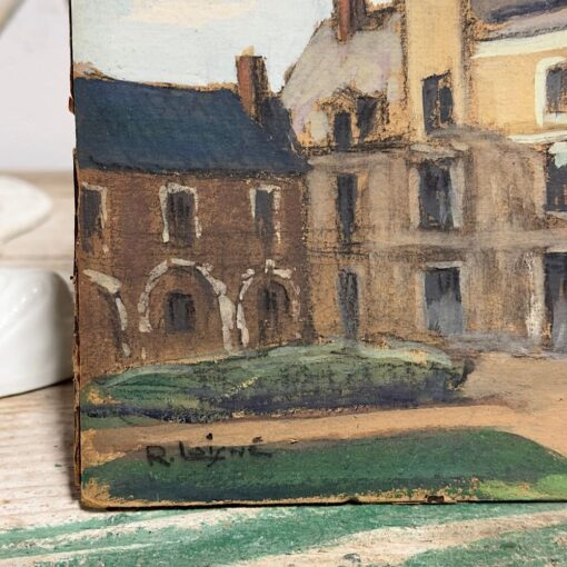Huile sur carton La Flèche Les Tours du Prytanée