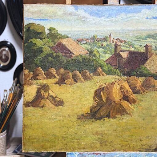 Huile sur toile la fenaison