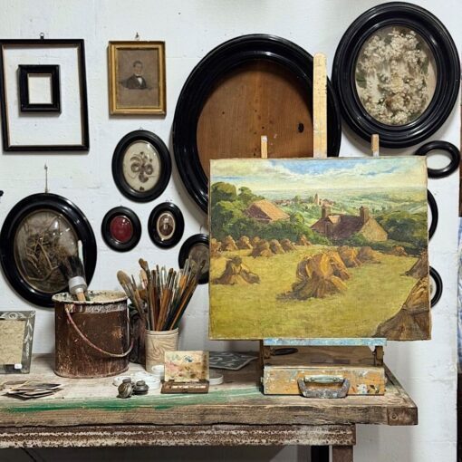Huile sur toile la fenaison