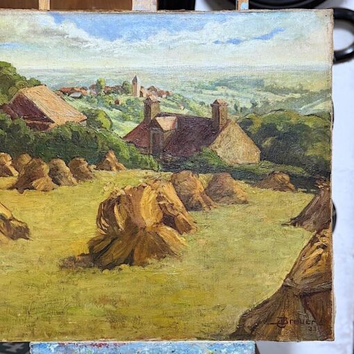 Huile sur toile la fenaison
